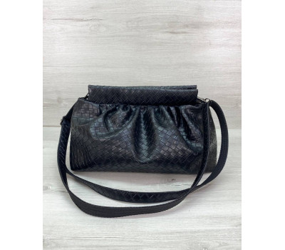 Жіноча сумка «Vivian» чорна плетена WeLassie