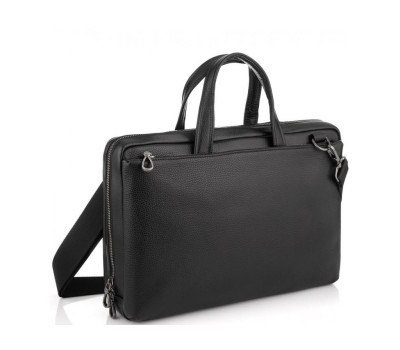 Сумка для ноутбука чорна шкіряна Tiding Bag NM29-88212-3A