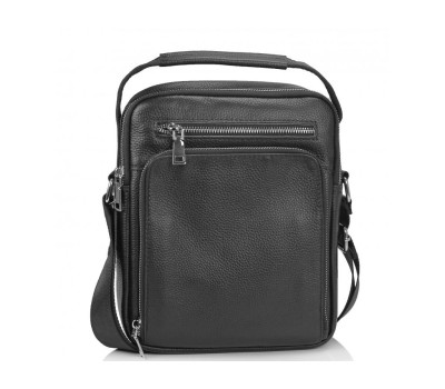 Чоловіча сумка-месенджер через плече чорна Tiding Bag NM23-2305A