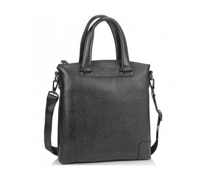 Кожаная черная сумка мужская с ручками Tiding Bag M38-9160-1A