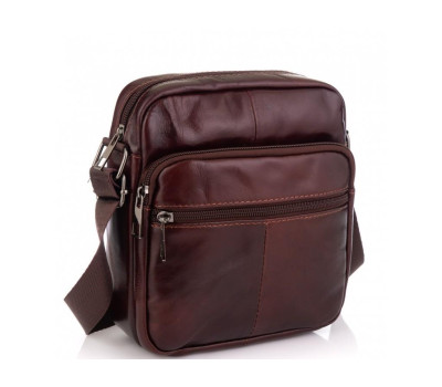 Шкіряна чоловіча сумка через плече коричнева Tiding Bag NM20-2610C