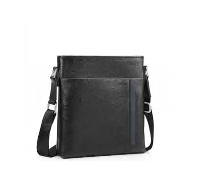 Чоловіча шкіряна сумка через плече чорна Tiding Bag A25F-9913-3A
