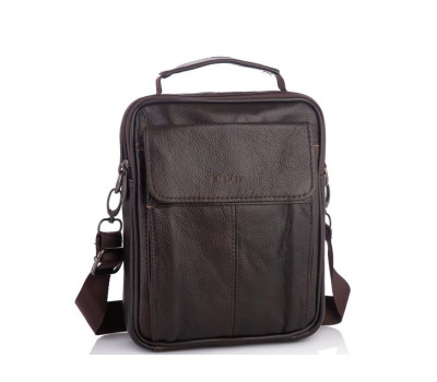 Чоловіча шкіряна сумка-барсетка коричнева HD Leather NM24-1079C