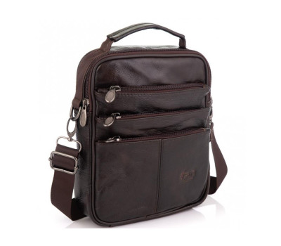 Коричнева чоловіча сумка месенджер HD Leather NM24-218C