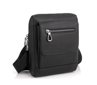 Чоловік шкіряний месенджер в чорному кольорі Tavinchi S-005A