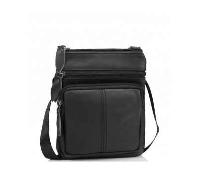 Сумка чоловіча шкіряна через плече маленька чорна Bexhill Bx124A