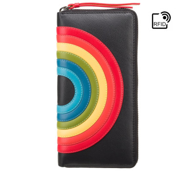 Гаманець жіночий Visconti HR82 Von c RFID (Black Rainbow)
