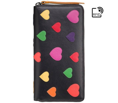 Гаманець жіночий Visconti LV5 Passion c RFID (Black-Multi Love)
