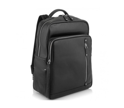 Стильний шкіряний чоловічий рюкзак чорного кольору Tiding Bag NM29-5073BA