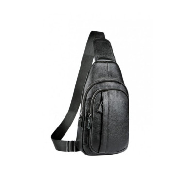 Чоловік шкіряний чорний слінг на плече Tiding Bag A25F-6601A