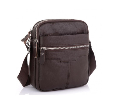 Сумка шкіряна чоловіча коричнева Tiding Bag A25F-6625B