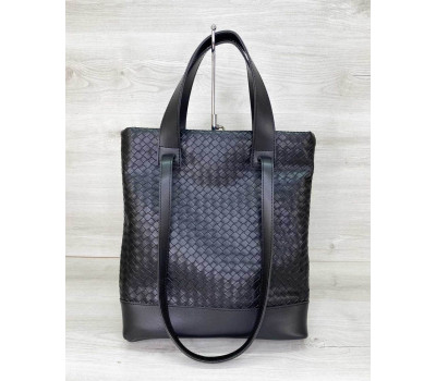 Жіноча сумка «Бруки» чорна плетена WeLassie