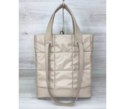 Женская сумка «Бруки» бежевая стеганая WeLassie