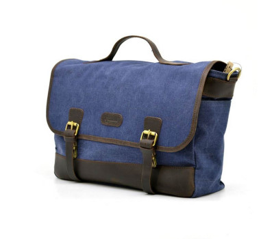Портфель мужской из ткани канваc с кожаными вставками RK-7880-4lx TARWA