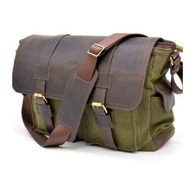 Чоловіча сумка через плече парусина і шкіра RH-6690-4lx бренду Tarwa