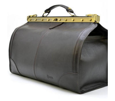 Саквояж з телячої шкіри темно-коричневий бренд TARWA TС-1221-4lx