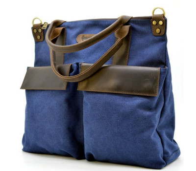 Екслюзивна сумка унісекс, через плече (канвас і шкіра) TARWA RK-1355-4lx