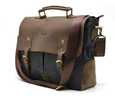 Мужская сумка-портфель кожа+парусина RG-3960-4lx от украинского бренда TARWA