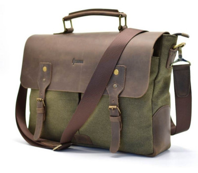 Мужская сумка-портфель кожа+парусина RH-3960-4lx от украинского бренда TARWA