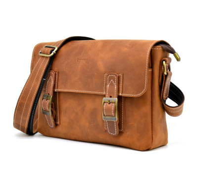 Мессенджер зі шкіри крейзі хорс, наплічна сумка TARWA, RB-6002-3md