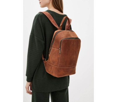 Жіночий рудий шкіряний рюкзак TARWA RB-2008-3md середнього розміру