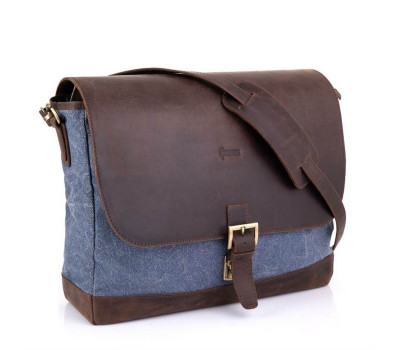 Чоловіча синя сумка канвас через плече RK-1809-4lx бренду Tarwa