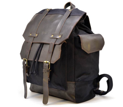 Рюкзак міський, мікс канвас і шкіри RAc-6680-4lx TARWA