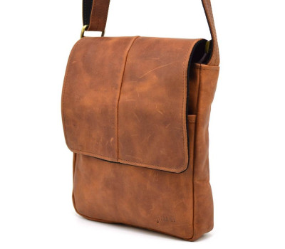 Чоловіча шкіряна сумка через плече RB-1301-3md TARWA з клапаном руда