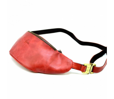 Червона поясна сумка з кінської шкіри Crazy horse бренду TARWA RR-3036-4lx