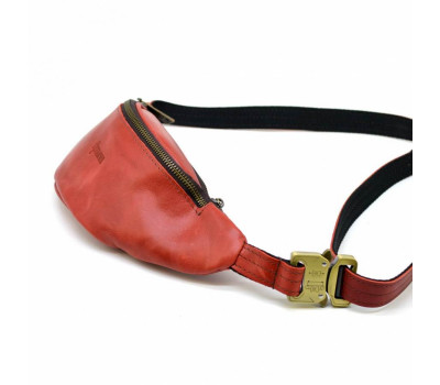 Червона напоясна маленька сумка з натуральної шкіри TARWA RR-3034-3md
