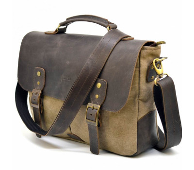 Чоловіча сумка-портфель мікс тканини канвас і шкіри RSc-3960-3md TARWA