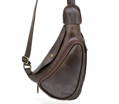 Шкіряний рюкзак TARWA TC-3026-3md на одне плече з накладною кишенею