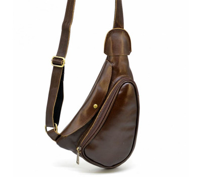 Шкіряний рюкзак TARWA AC-3026-3md на одне плече з накладною кишенею