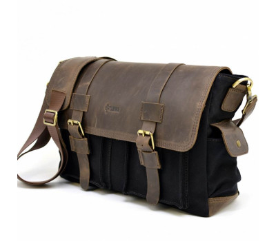 Сумка через плече з парусини і шкіри крейзі RAc-6690-4lx бренду Tarwa