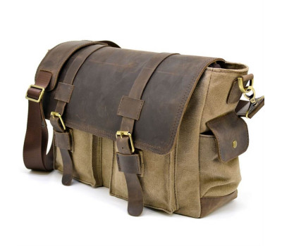 Чоловіча сумка через плече з канвас і шкіри RSc-6690-4lx TARWA