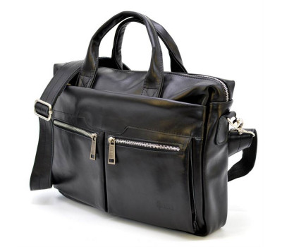 Сумка з натуральної шкіри для ноутбука чорна GA-7122-4lx TARWA