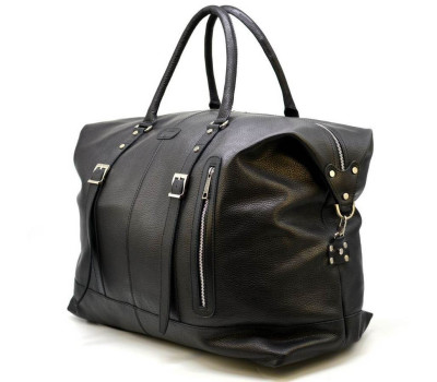 Велика дорожня сумка FA-8310-4lx з натуральної шкіри флотар, чорна