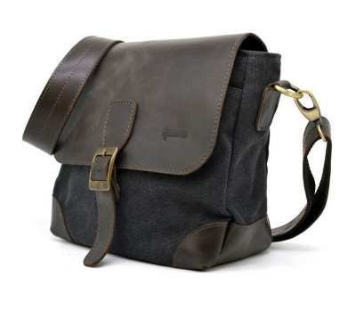 Компактна сумка через плече з тканини канваc і шкіри RG-1309-4lx TARWA