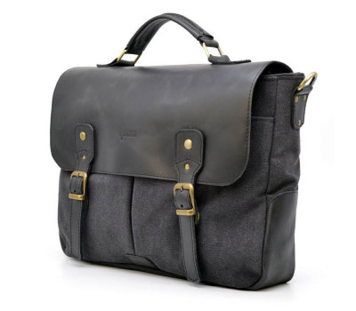 Чоловіча сумка портфель з канвас і кінської шкіри TARWA AG-3960-3md
