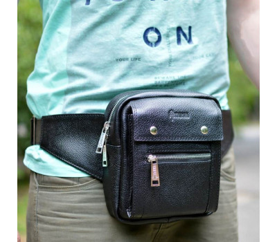 Мужская кожаная напоясная сумка FA-7777-4lx TARWA из кожи Флотар