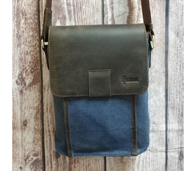 Сумка через плече канвас + шкіра RK-3938-4lx Tarwa