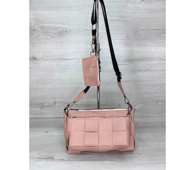 Жіноча сумка «Саллі» комплект 3 в 1 пудрова WeLassie