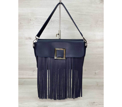 Жіноча сумка з бахромою «Аріель» темно синя WeLassie