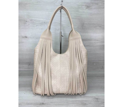 Жіноча сумка «Хелен» бежева плетена WeLassie