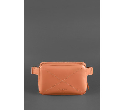 Кожаная женская поясная сумка Dropbag Mini коралловая - BN-BAG-6-living-coral BlankNote