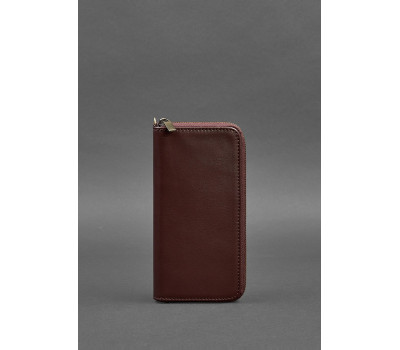Шкіряне портмоне на блискавці 6.1 Бордове - BN-PM-6-1-vin BlankNote