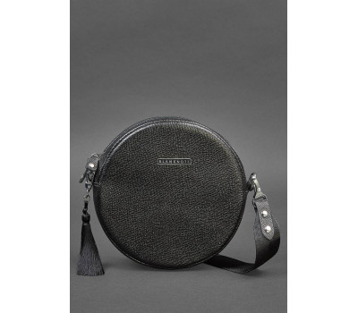 Кругла жіноча шкіряна сумочка Tablet чорна Blackwood - BN-BAG-23-bw BlankNote