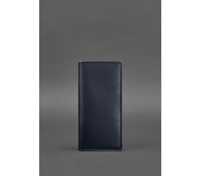 Шкіряне портмоне-купюрник 11.0 темно-синє Краст - BN-PM-11-navy-blue BlankNote