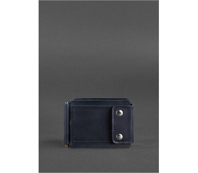 Чоловіче шкіряне портмоне синє 10.0 затиск для грошей Crazy Horse - BN-PM-10-nn BlankNote