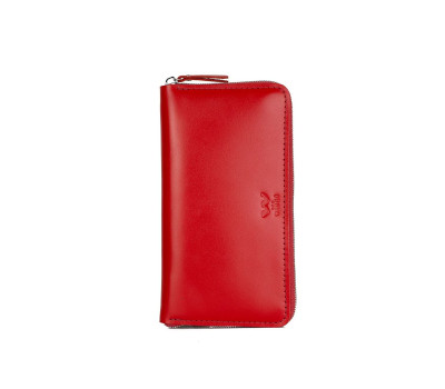 Кожаное портмоне Keeper zip красный - TW-Keeper-zip-2-red-ksr The Wings